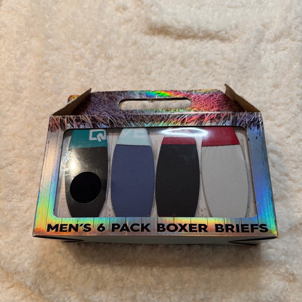 Quiksilver Men's 6 Pack Boxer Briefs - Multicolor with Keychain Size Small
